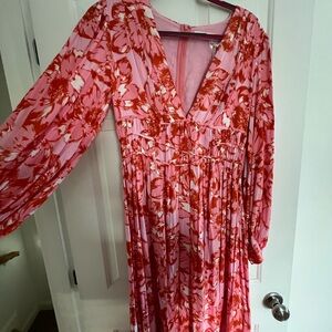 Petal & Pup Pink and Red Floral Dress